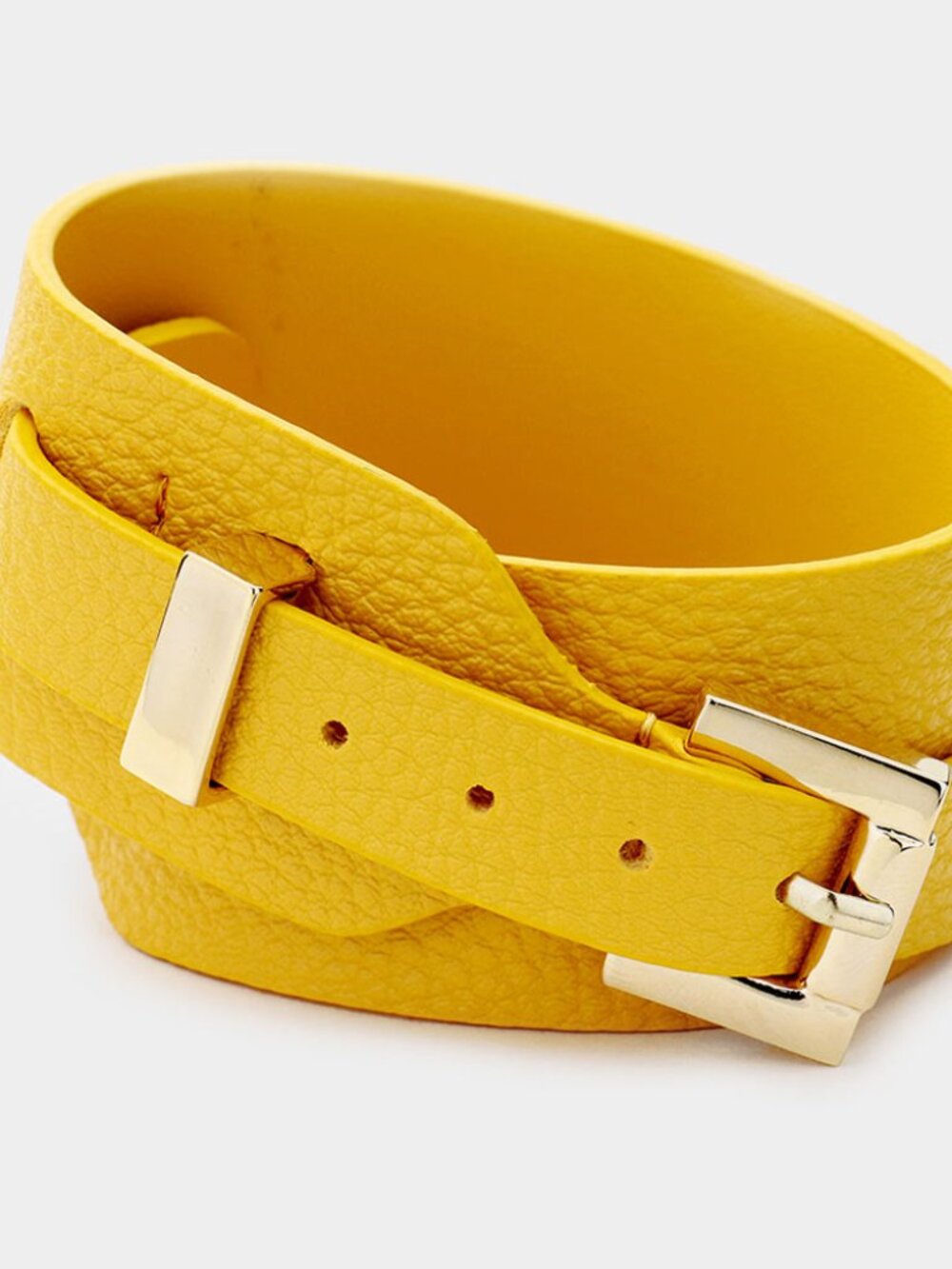 New Anthro Vibe Buckle Up Vegan Leather Wrap Cuff Bracelet in 5 Color Options - Picture 7 of 13